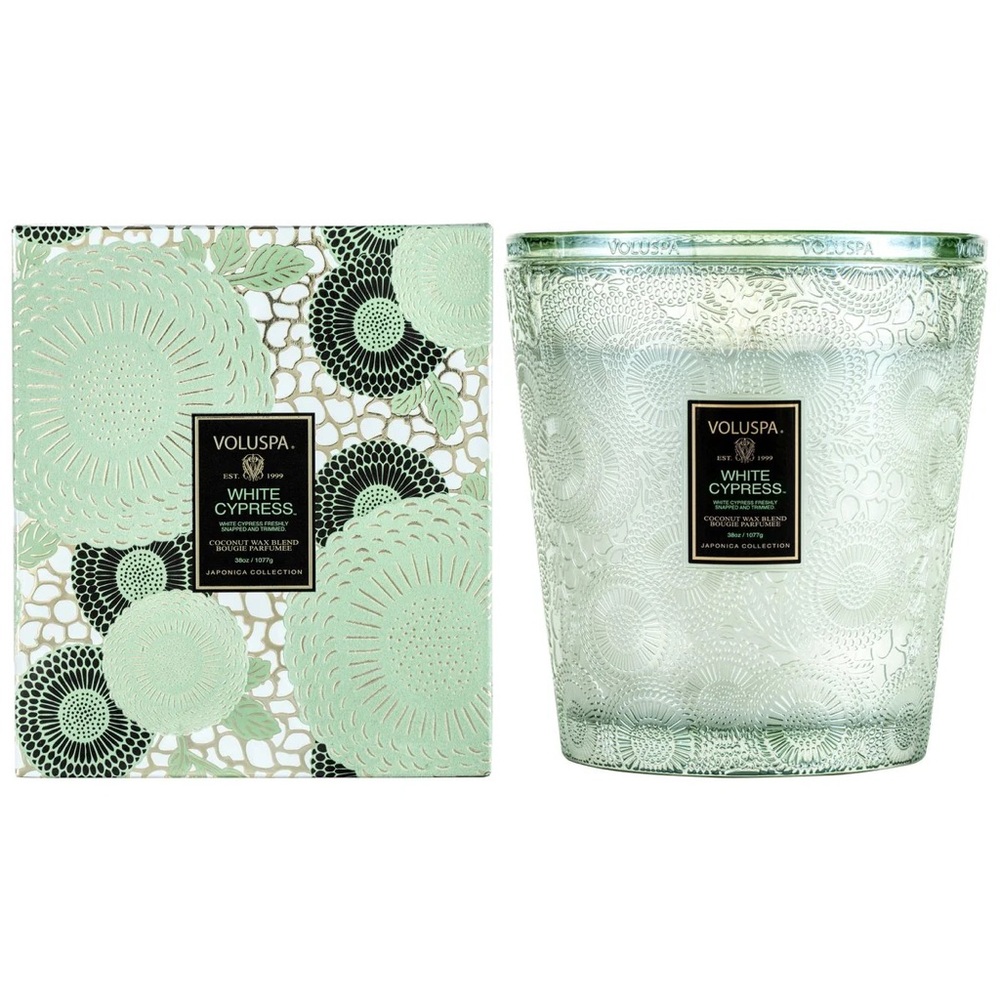 Voluspa 3 Wick Hearth White Cypress Candle